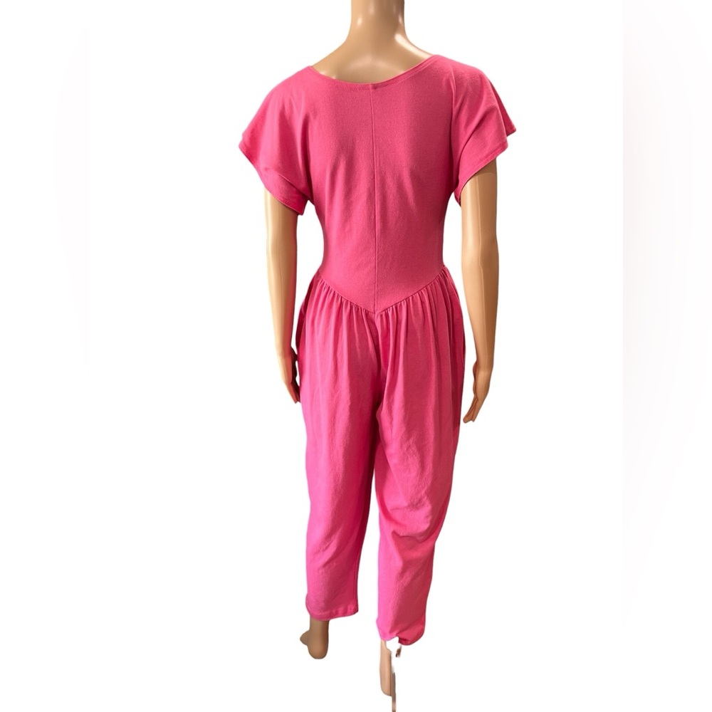 Barbiecore Appel hot Pink One Piece cotton vintage Jumpsuit Size M - Picture 6 of 12